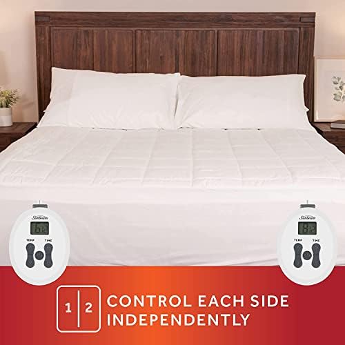 Sunbeam Premium Luxury Quilted Electric Heated Mattress Pad King Size