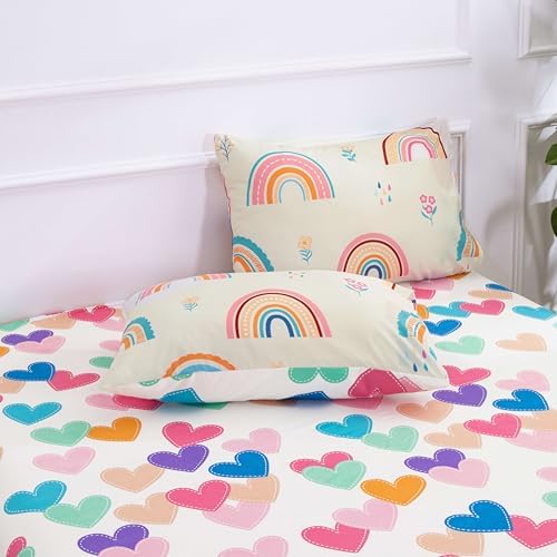 Btargot 5-Piece Rainbow Comforter Set for Kids