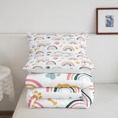 Homewish Girls Rainbow Cloud Bones Comforter Set