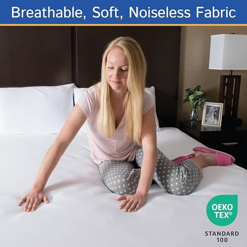 Four Seasons Essentials Queen Mattress Encasement - Waterproof Dust Mite Bedbug Pet Hair Protection