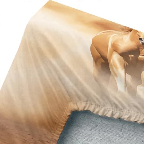 UEVBF Desert Theme Horse Bed Set Queen Size