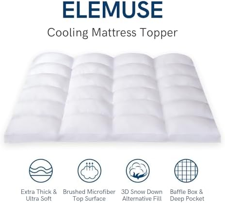 ELEMUSE Queen Mattress Topper for Back Pain Relief 1
