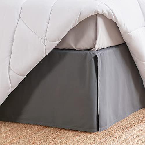 SLEEP ZONE Pleated Bed Skirt Twin Grey