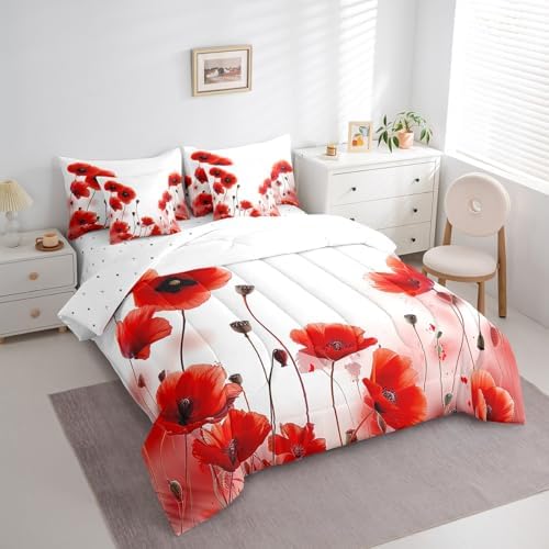 Erosebridal Poppy Comforter Set 7 Piece King Size