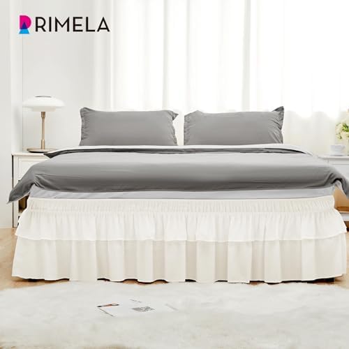 RIMELA Ivory Ruffle Bed Skirt 14 Inch Drop