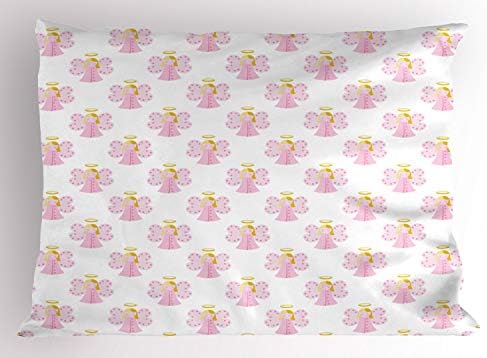 Ambesonne Angel Pillow Sham 30 X 20 Earth Yellow Pale Pink