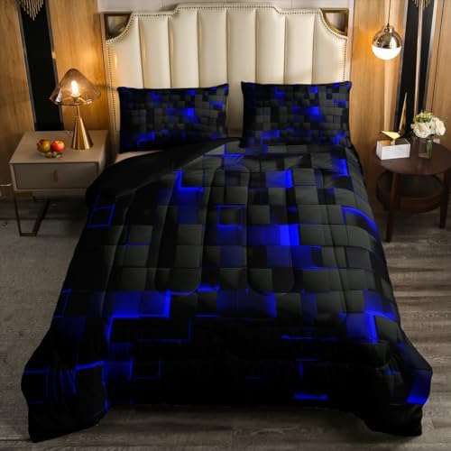 Erosebridal Comforter Set Neon Geometric Checkered
