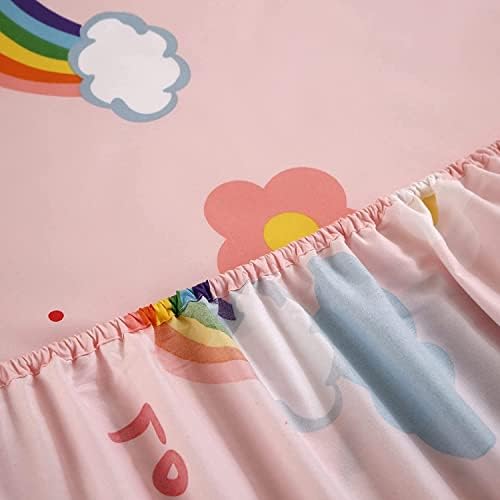SDY 4PCS Rainbow Floral Cloud Sheet Set