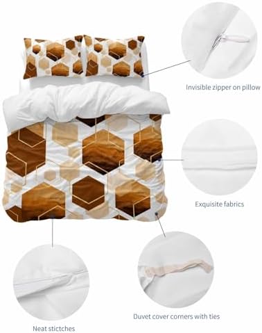 ZOE GARDEN Orange Gold Bed Duvet Cover Set