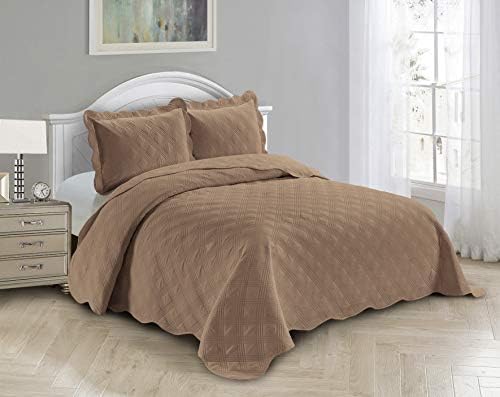 Fancy Linen 3pc Embossed Coverlet Bedspread Set
