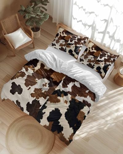 Cow Patterned Duvet Cover Queen Size Set
