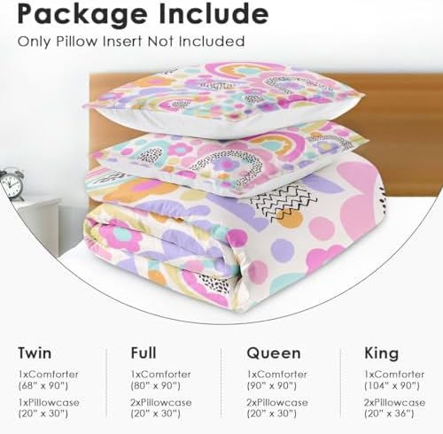 Nesphy Rainbow Daisy Comforter Set 3 Piece 1