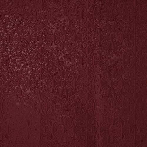 Chezmoi Collection Luca Bedspread Set King Size Burgundy