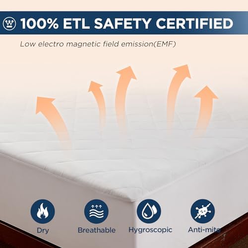 Westinghouse Queen Heated Mattress Pad with 10 Settings and Auto Off