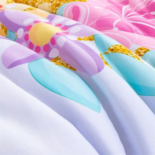 NTBED Unicorn Twin Comforter Set with Sheets Blue Purple