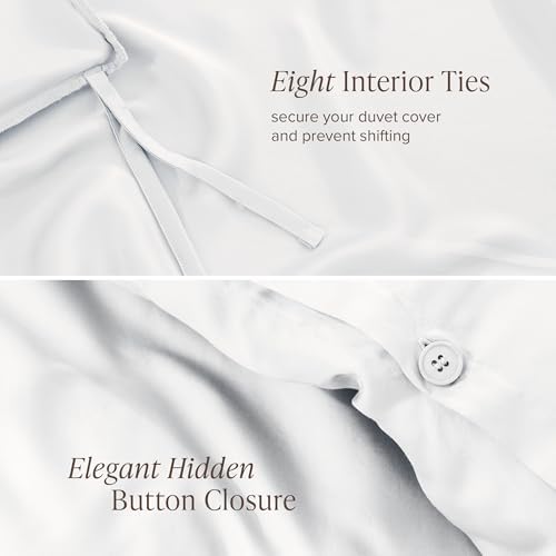 Bare Home Tencel Duvet Cover Set - Twin White 1