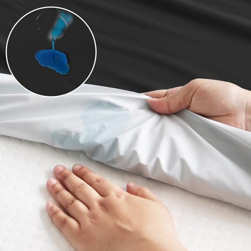Magik Kover 2 Pack Waterproof Mattress Covers for Double Bed Black