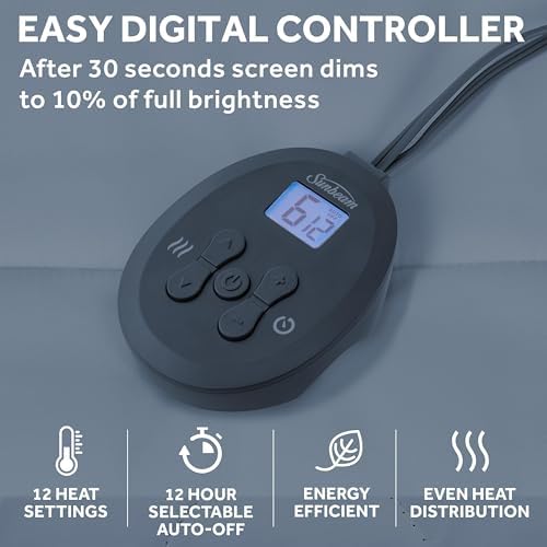 Sunbeam Electric Heated Mattress Pad King Size 76x80 1
