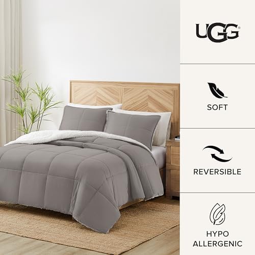 UGG Blissful Comforter Set Reversible Seal Gray