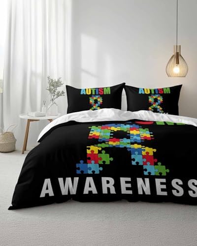 ZOE GARDEN Cartoon Autism Duvet Cover Set Queen Size