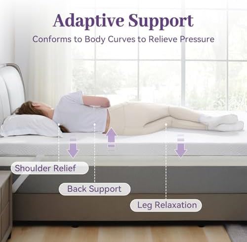 SINWEEK Gel Memory Foam Mattress Topper Twin XL 1
