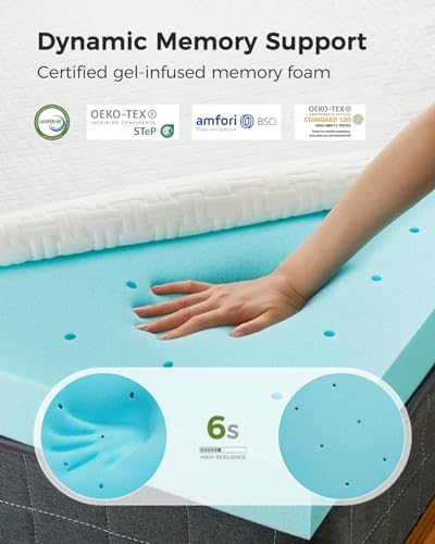 PERLECARE Twin XL Mattress Topper - 3 Inch Cooling Foam Pad