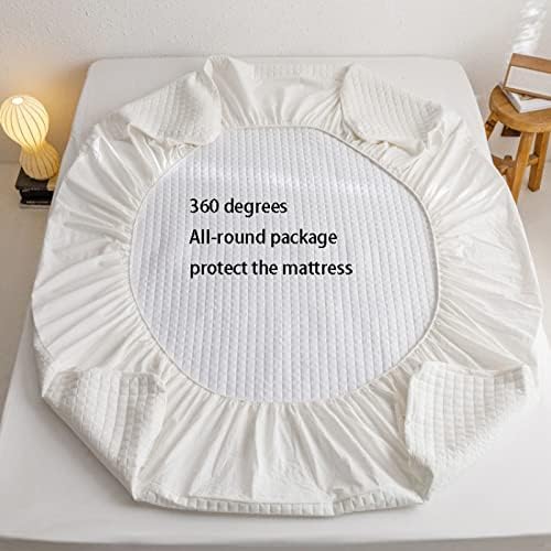 FCLDESHOP Thick Quilted Fitted Sheet Khaki 120x200cm30cm