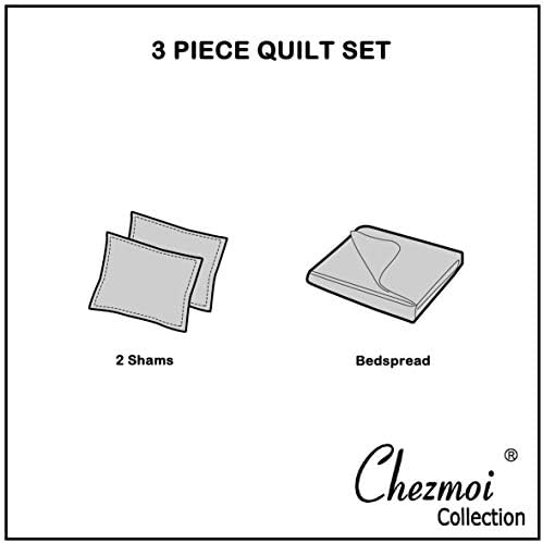 Chezmoi Collection King Size Bedspread Set 3-Piece 1