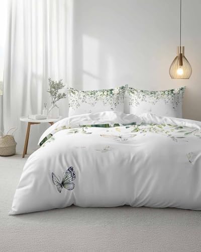ZOE GARDEN Eucalyptus Queen Duvet Cover Set 3 Piece