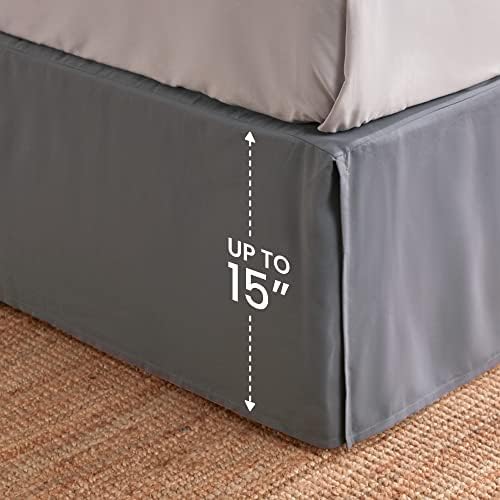 SLEEP ZONE Pleated Bed Skirt Twin Grey