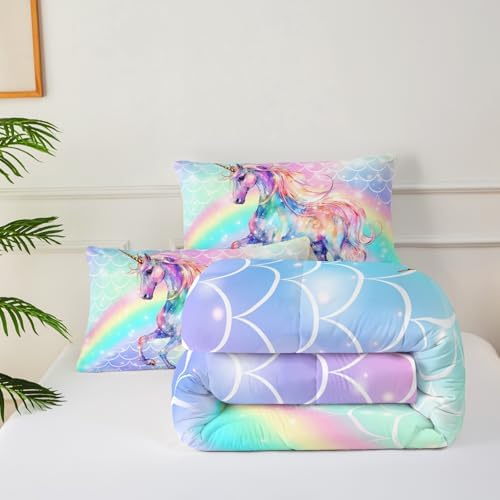 Cute Unicorn Comforter Set for Kids Girl