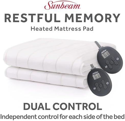 Sunbeam Electric Heated Mattress Pad with 12 Heat Settings