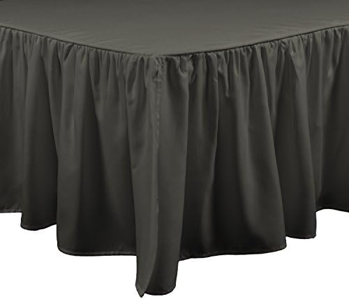 Brielle Home Stream Essentials Bed Skirt Cal-King Dark Grey
