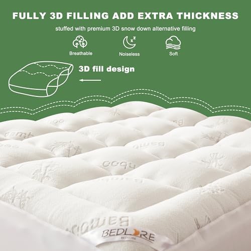 BEDLORE Queen Mattress Topper Bamboo Viscose