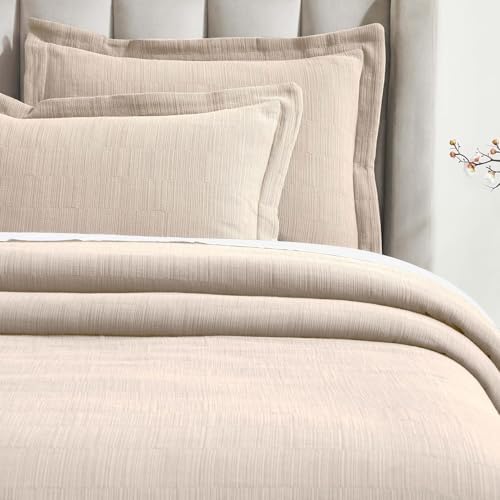 HOMECITY 3-Piece Bedspread Set 100 Cotton Beige Full