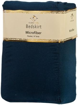 Clara Clark Dark Blue Bed Skirt with Microfiber Dust Ruffles