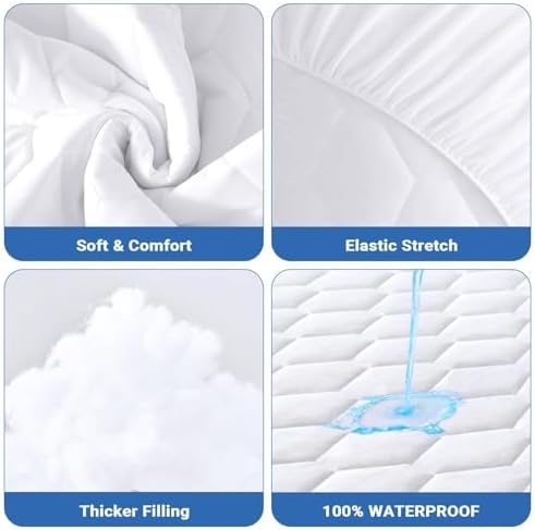 MUXHOMO Queen Mattress Protector Waterproof Cooling Deep Pocket 6-21
