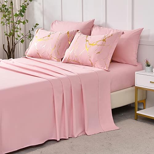 Yogeneg Gold Metallic Marble King Comforter Set