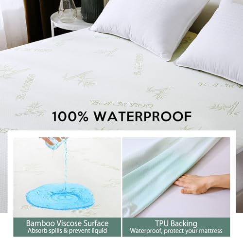 MUXHOMO Premium Waterproof Queen Mattress Cover