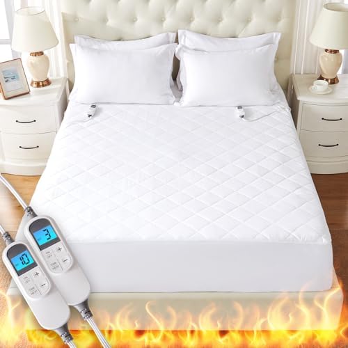 DAICO Queen Heated Mattress Pad with 10 Heat Settings and Auto Off