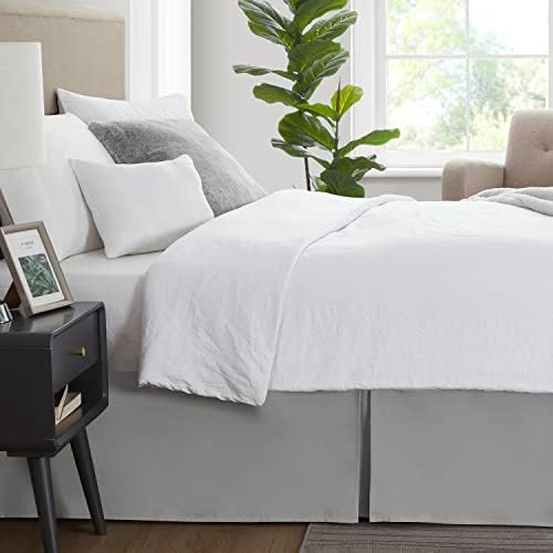 Nestl Silver Twin XL Bed Skirt 14 Inch Drop