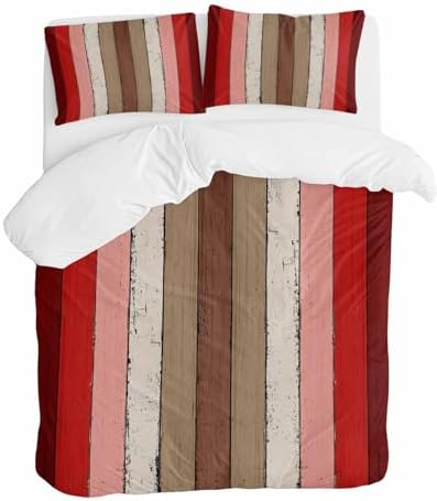 ZOE GARDEN Red Pink Duvet Cover Set 3 Pieces 1