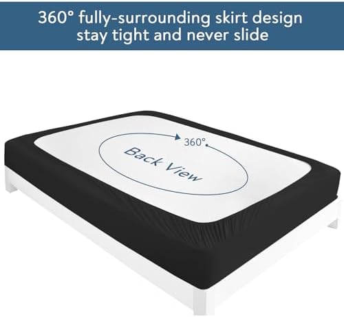 Magik Kover 2 Pack Waterproof Mattress Covers for Double Bed Black