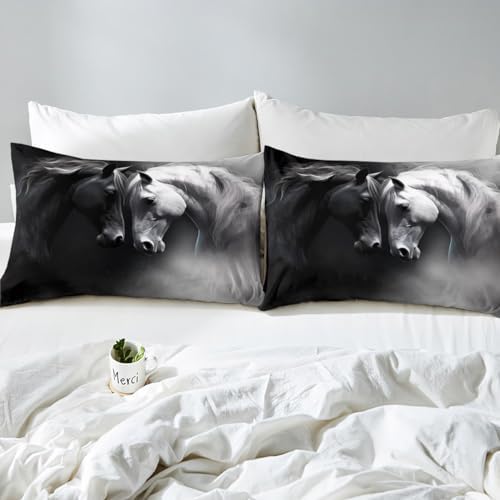 Erosebridal Horse Bed Set Queen Size 3Pcs 1