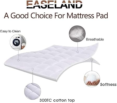 EASELAND Twin XL Mattress Pad 39x80 Inch White