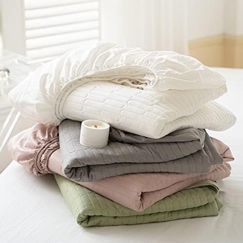 FCLDESHOP Queen Fitted Sheet Quilted Non-Slip Deep Pocket Pink 120x200cm
