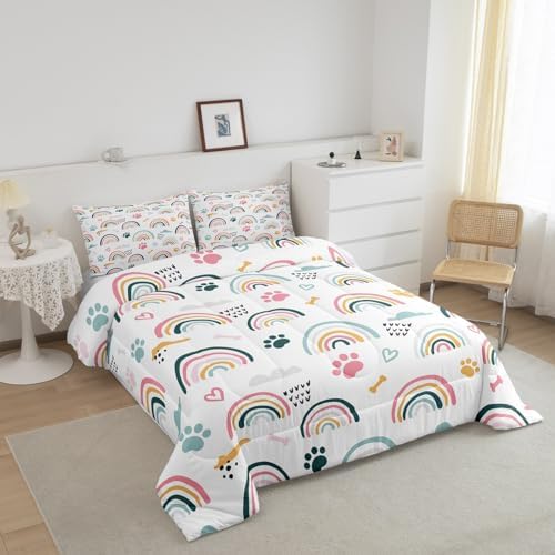 Homewish Girls Rainbow Cloud Bones Comforter Set