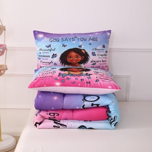 GRAT TIOC Black Girl Comforter Set Full Size