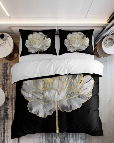 ZOE GARDEN Black Bed Duvet Cover Set 3 Piece