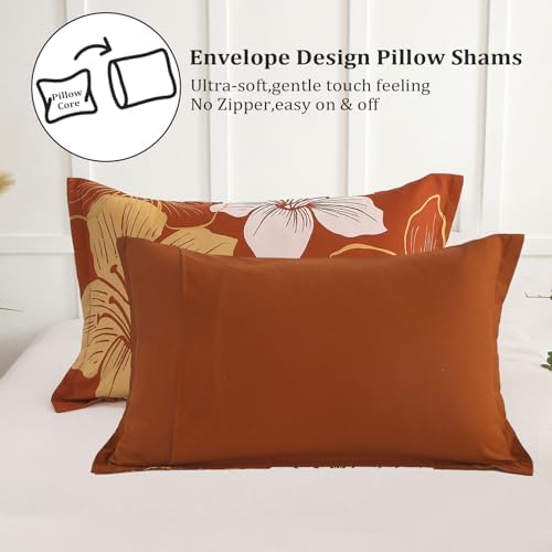 Menghomeus Burnt Orange Comforter Set Queen